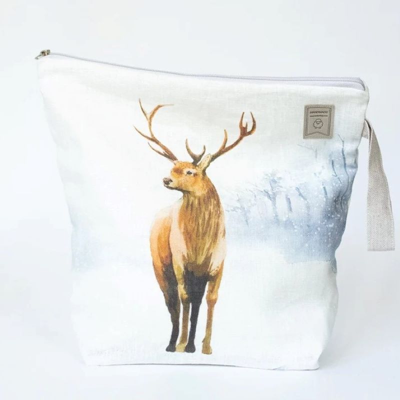 Stor prosjektpose med glidelås - hjort