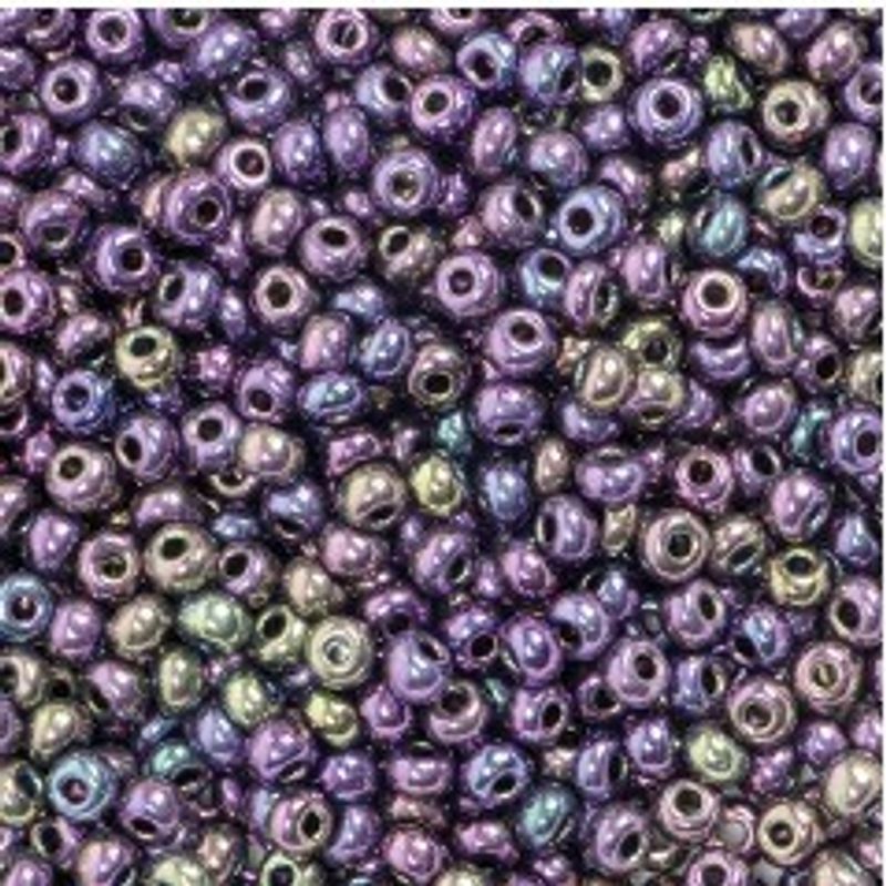 Rosa og lilla rocailles 6/o