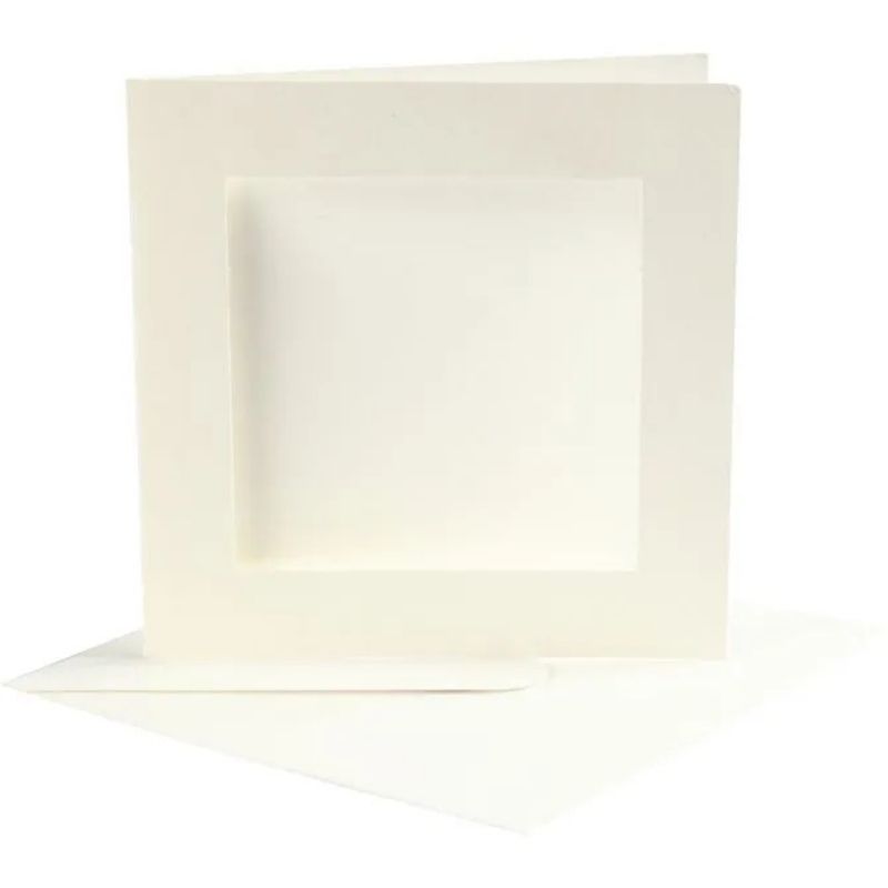 Passepartout-kort, 10 stk råhvit